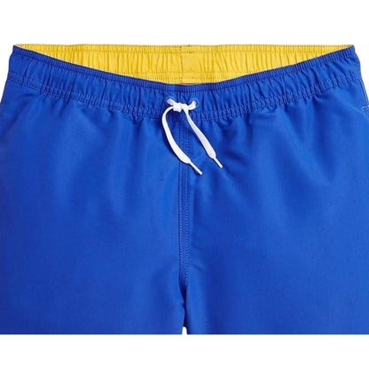 Blue - Side - Ralph Lauren Boys Embroidered Logo Regular Swim Shorts
