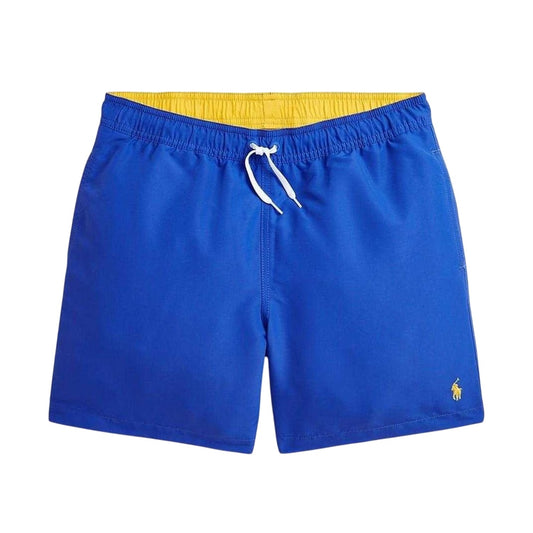 Blue - Front - Ralph Lauren Boys Embroidered Logo Regular Swim Shorts