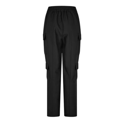 Black - Back - Jack Wills Womens-Ladies Plain Straight Leg Cargo Trousers