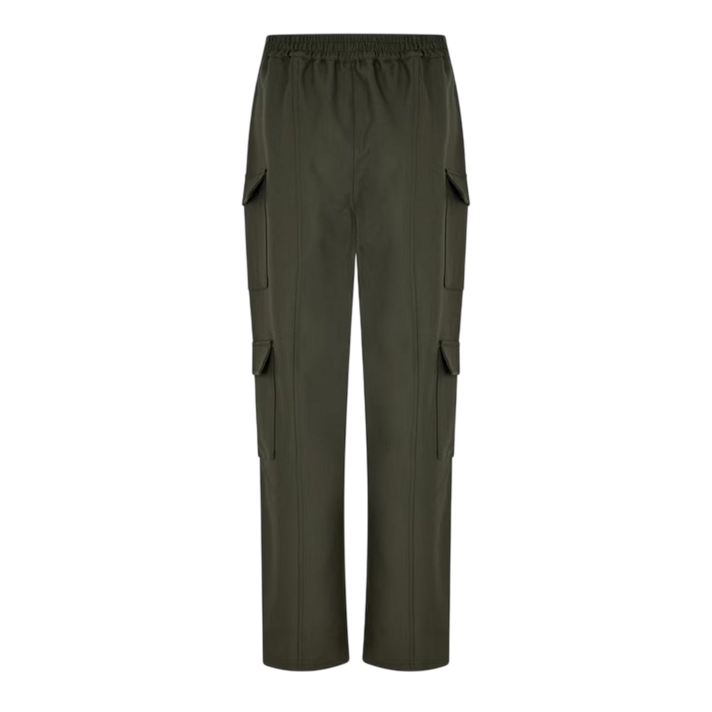 Khaki Green - Back - Jack Wills Womens-Ladies Plain Straight Leg Cargo Trousers