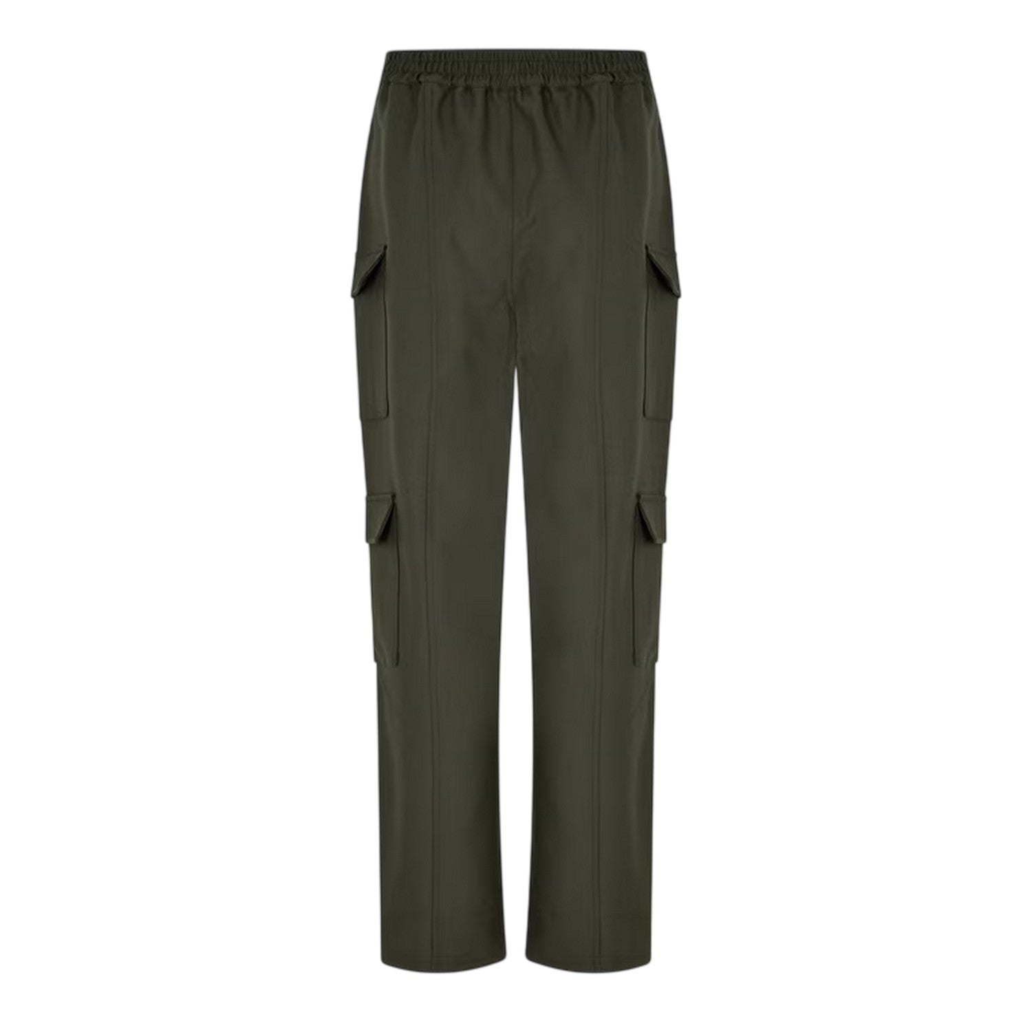 Khaki Green - Back - Jack Wills Womens-Ladies Plain Straight Leg Cargo Trousers