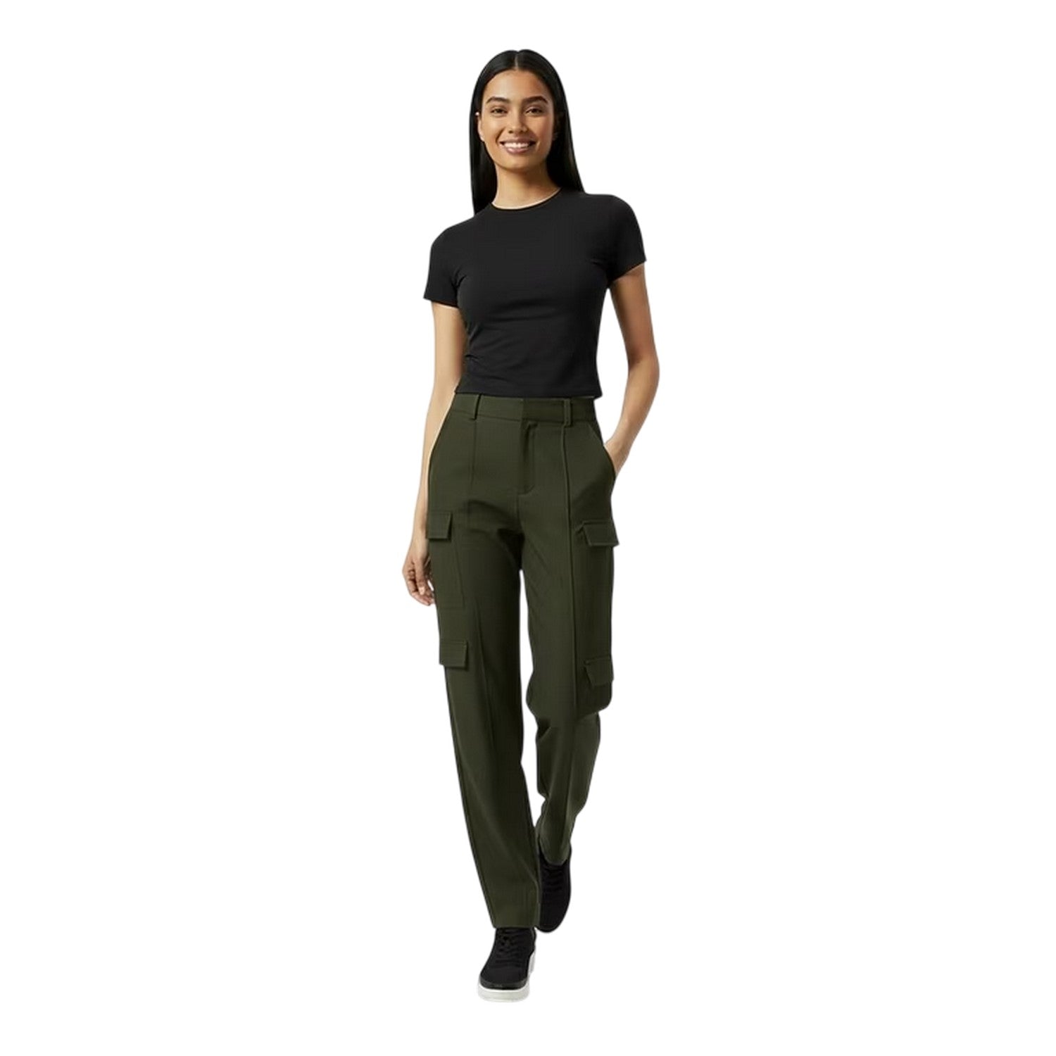 Khaki Green - Lifestyle - Jack Wills Womens-Ladies Plain Straight Leg Cargo Trousers