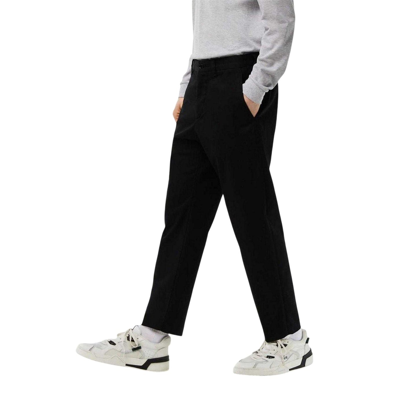 Black - Side - Lacoste Mens Tapered Chinos