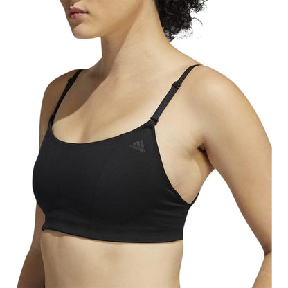 Black - Side - Adidas Womens-Ladies Scoop Neck Sports Bra