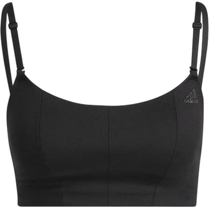 Black - Front - Adidas Womens-Ladies Scoop Neck Sports Bra