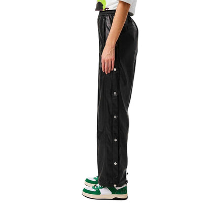 Black - Side - Hugo Womens-Ladies Popper Detail Relaxed Fit Tracksuit Bottoms