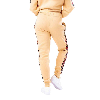 Hazelnut - Back - Hype Womens-Ladies Woven Animal Print Joggers