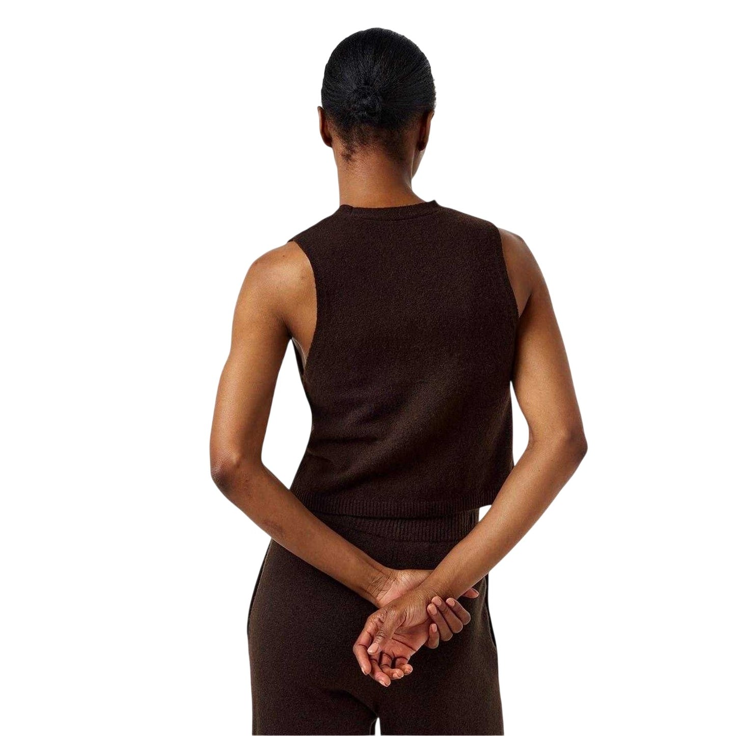 Cocoa - Back - Jack Wills Womens-Ladies Ribbed Knitted Waistcoat