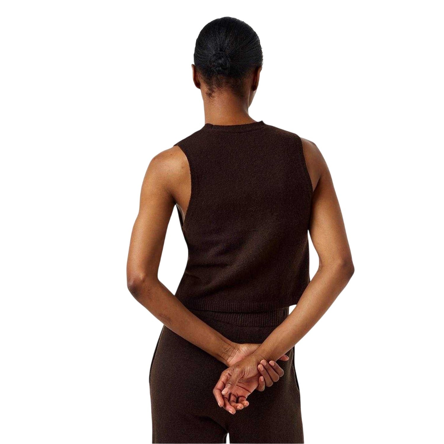 Cocoa - Back - Jack Wills Womens-Ladies Ribbed Knitted Waistcoat