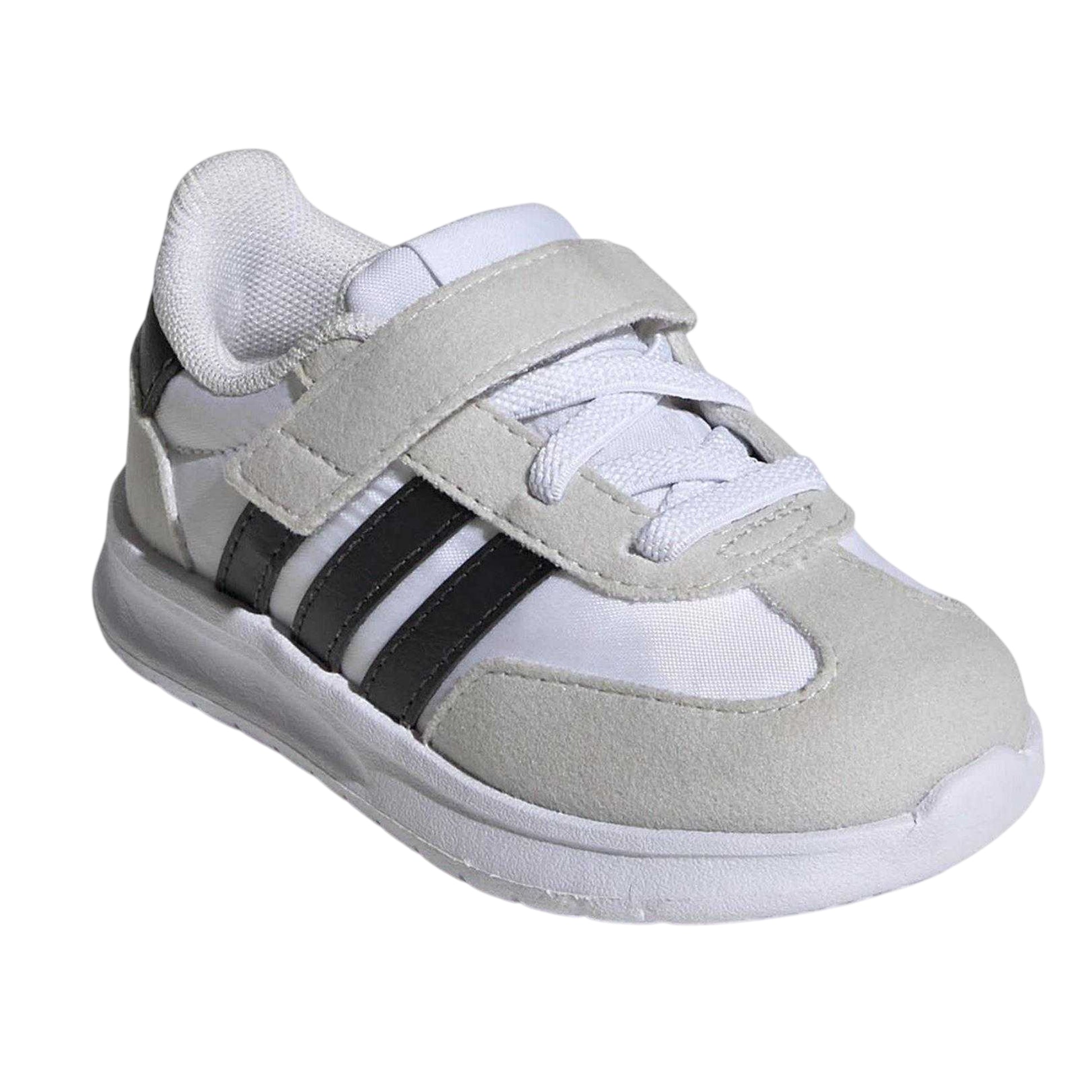 White-Black-Grey - Lifestyle - Adidas Childrens-Kids 3 Stripes Suede Panel Trainers