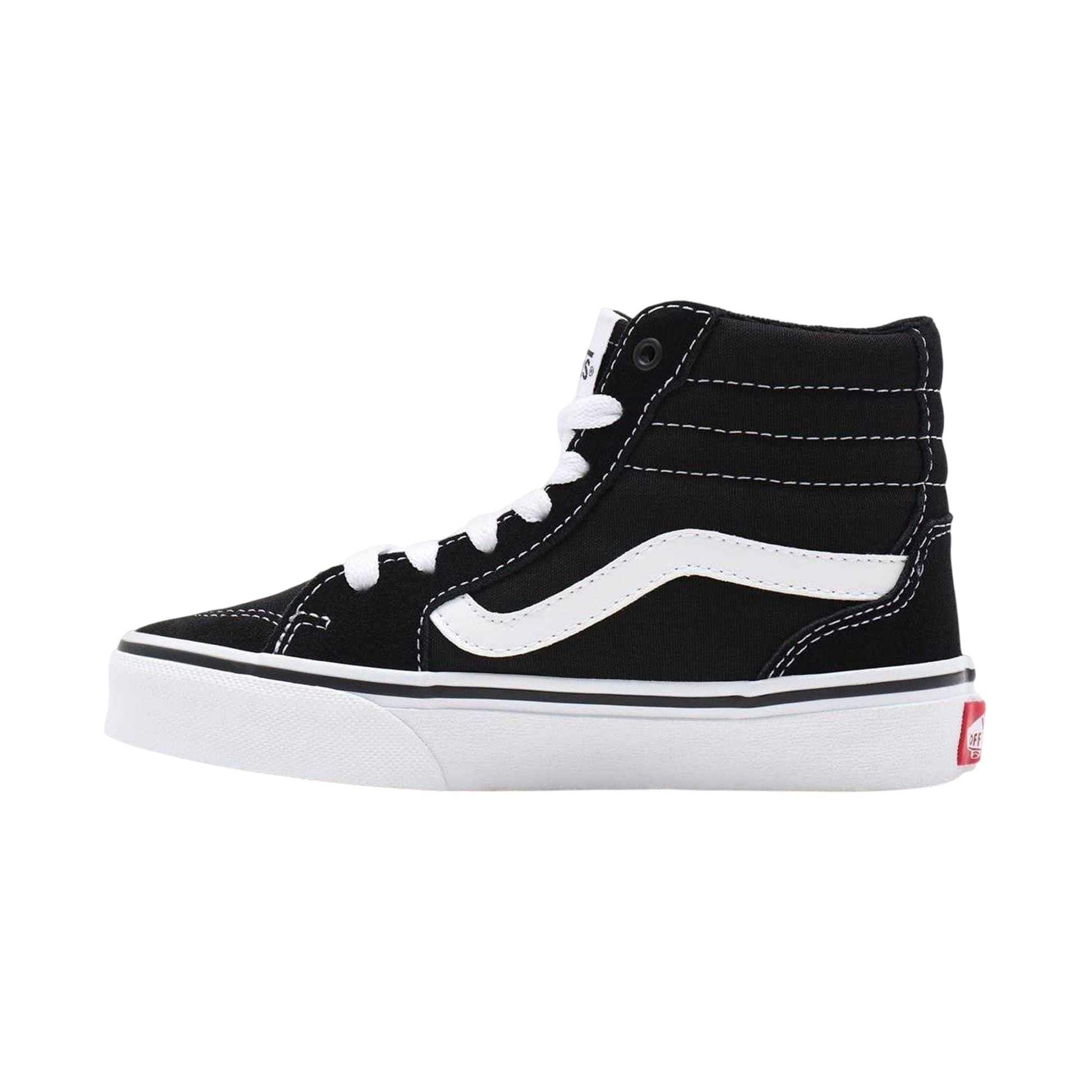 Black-White - Back - Vans Childrens-Kids SK8-Hi Suede High Top Trainers