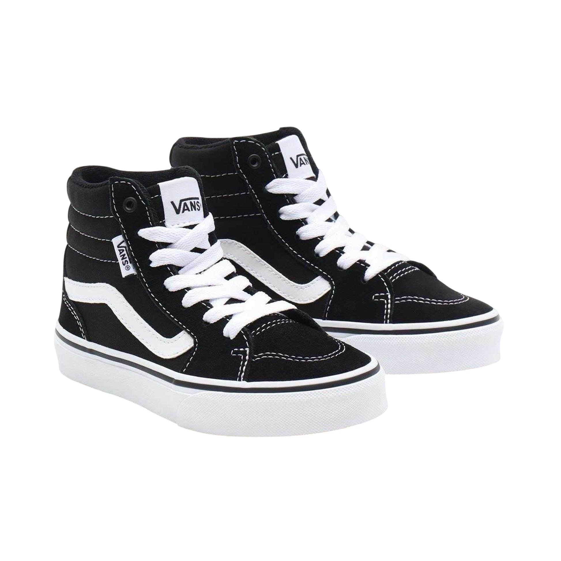 Black-White - Lifestyle - Vans Childrens-Kids SK8-Hi Suede High Top Trainers