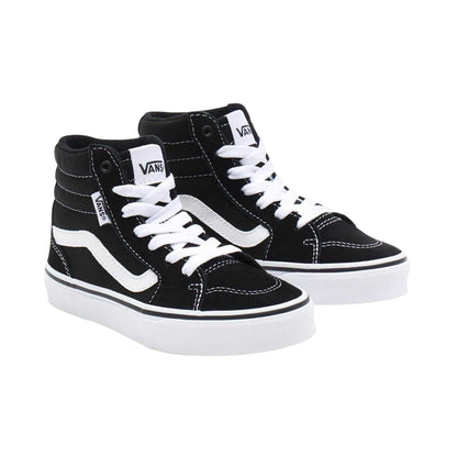 Black-White - Lifestyle - Vans Childrens-Kids SK8-Hi Suede High Top Trainers
