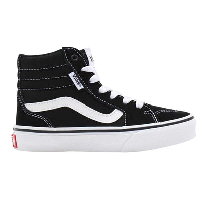 Black-White - Front - Vans Childrens-Kids SK8-Hi Suede High Top Trainers