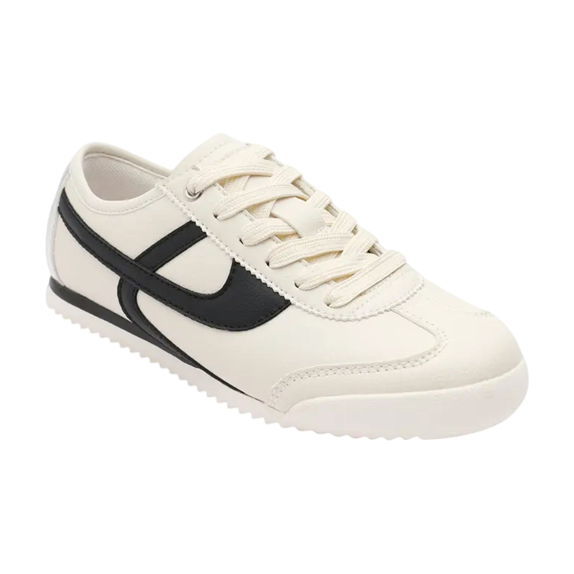 Beige-Black - Side - Where´s That From Womens-Ladies Court Trainers
