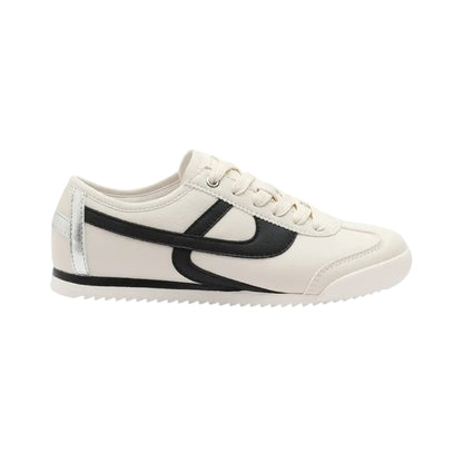Beige-Black - Front - Where´s That From Womens-Ladies Court Trainers