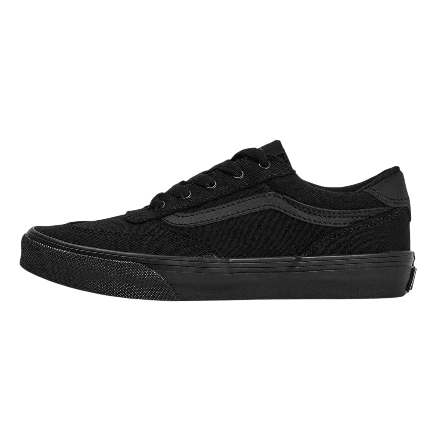 Black - Back - Vans Childrens-Kids Brooklyn Canvas Platform Trainers