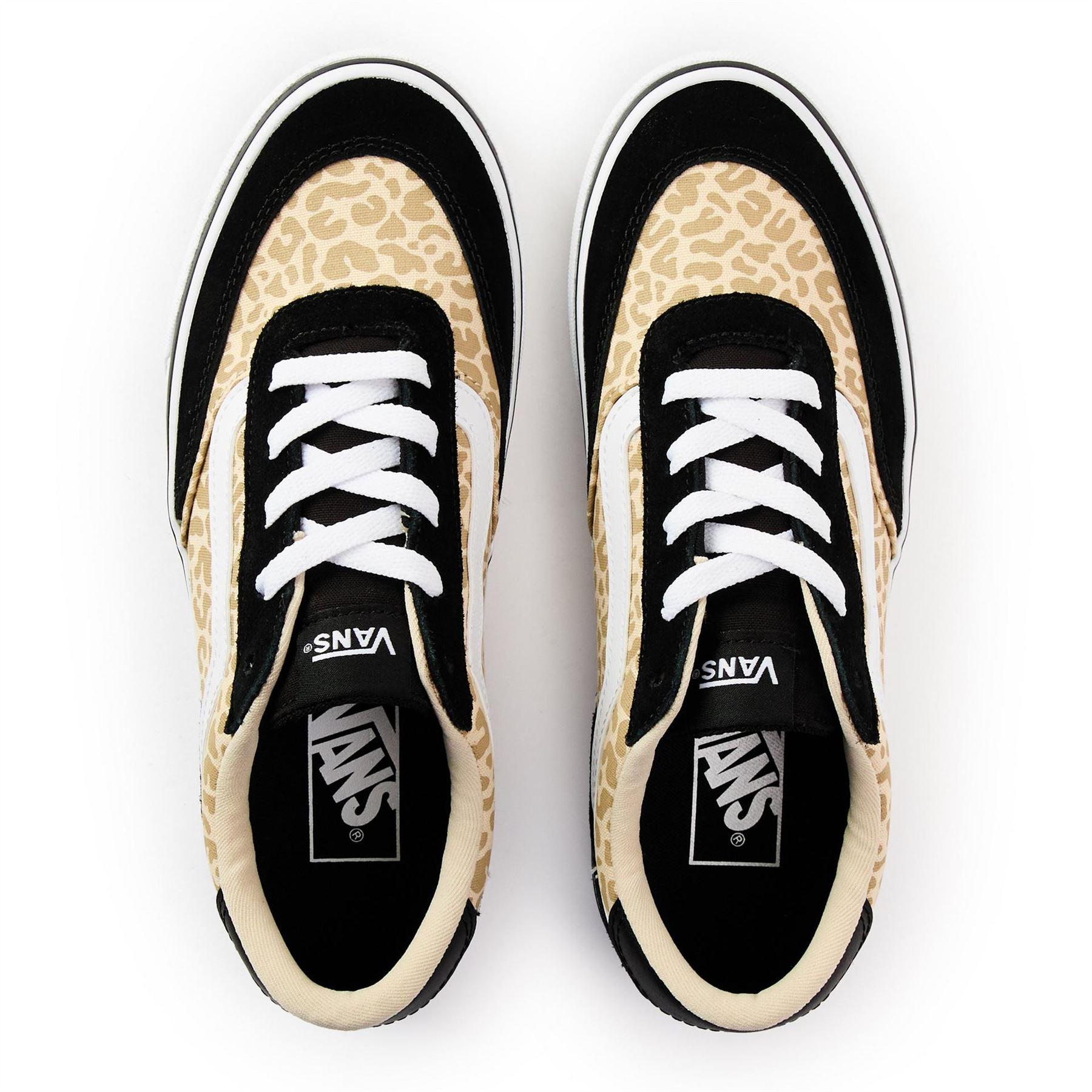 Black-Leopard - Lifestyle - Vans Childrens-Kids Brooklyn Canvas Platform Trainers