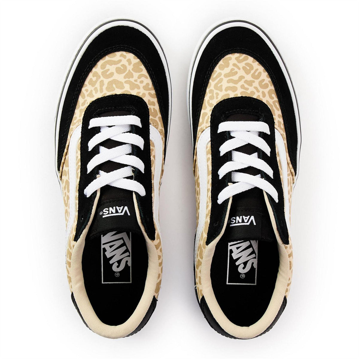 Black-Leopard - Lifestyle - Vans Childrens-Kids Brooklyn Canvas Platform Trainers