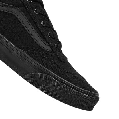 Black - Side - Vans Childrens-Kids Brooklyn Canvas Platform Trainers