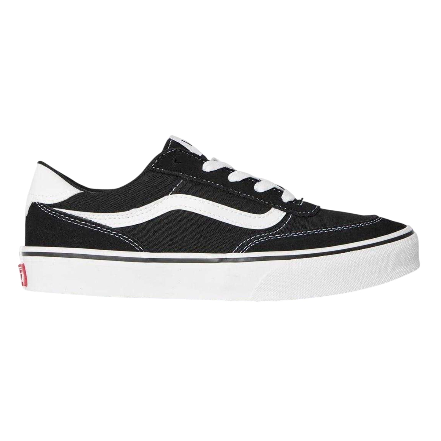 Black-White - Front - Vans Childrens-Kids Brooklyn Canvas Platform Trainers