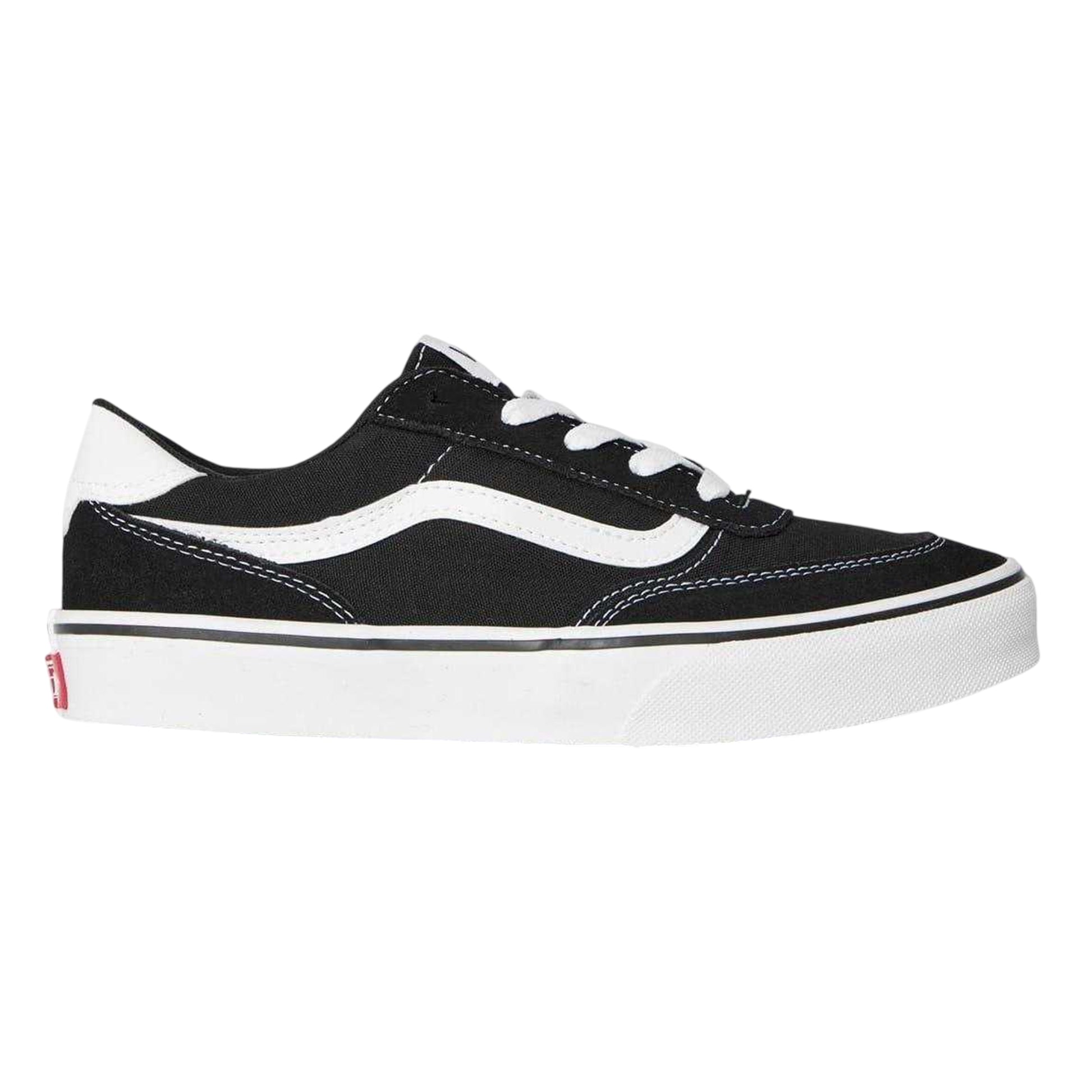 Black-White - Front - Vans Childrens-Kids Brooklyn Canvas Platform Trainers