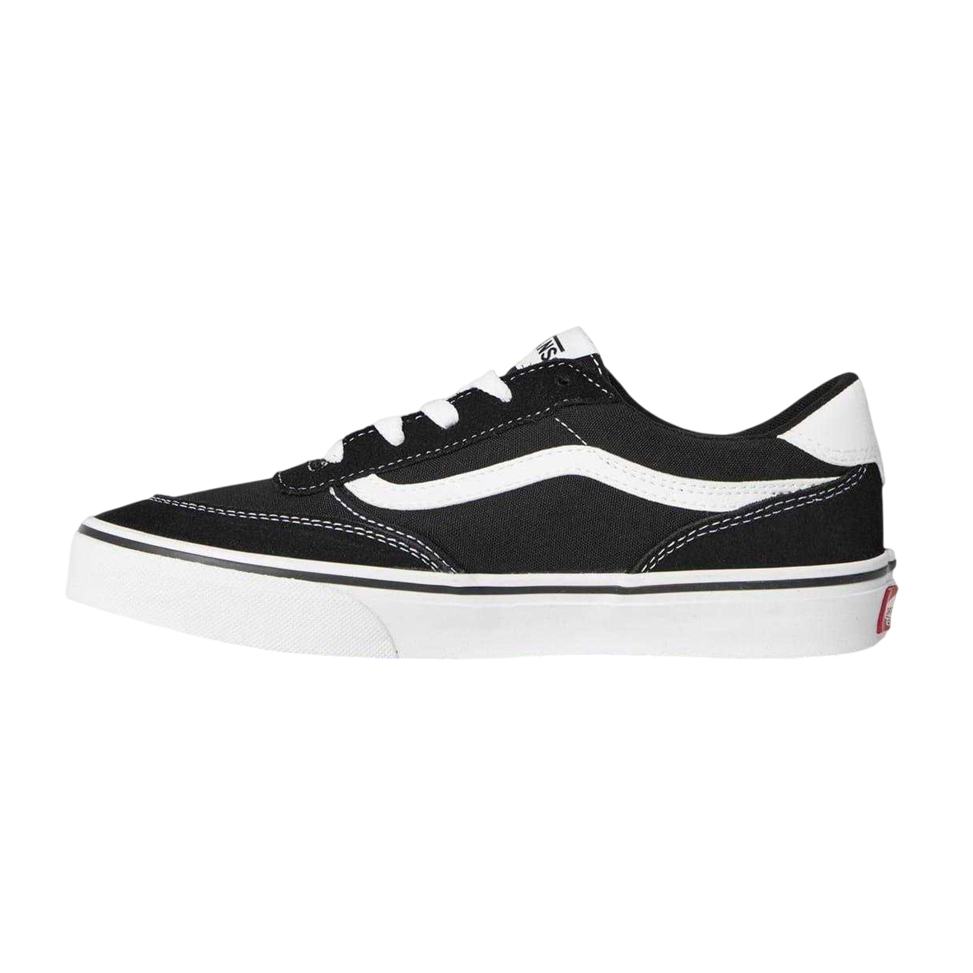 Black-White - Back - Vans Childrens-Kids Brooklyn Canvas Platform Trainers