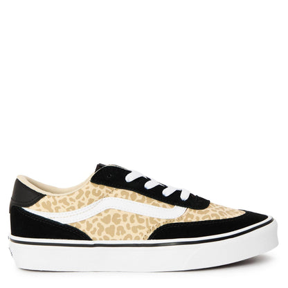 Black-Leopard - Front - Vans Childrens-Kids Brooklyn Canvas Platform Trainers