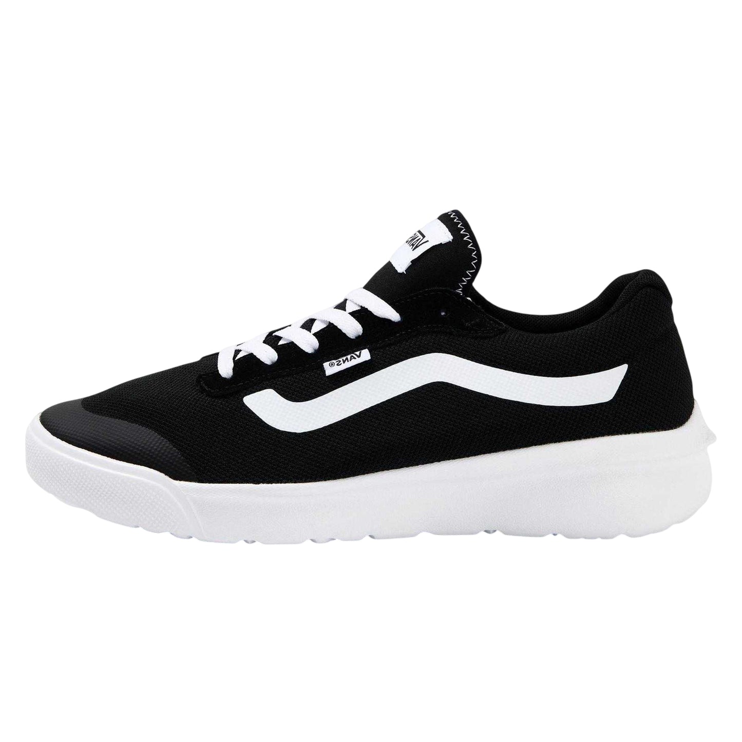 Black - Back - Vans Mens Side Stripe Canvas Trainers