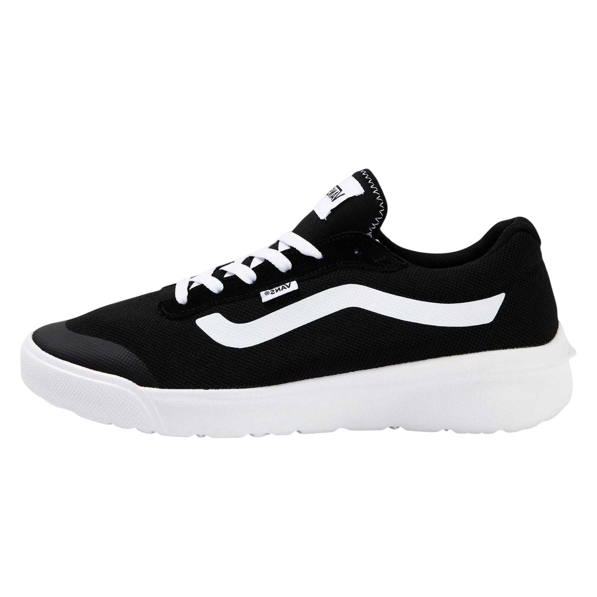 Black - Back - Vans Mens Side Stripe Canvas Trainers