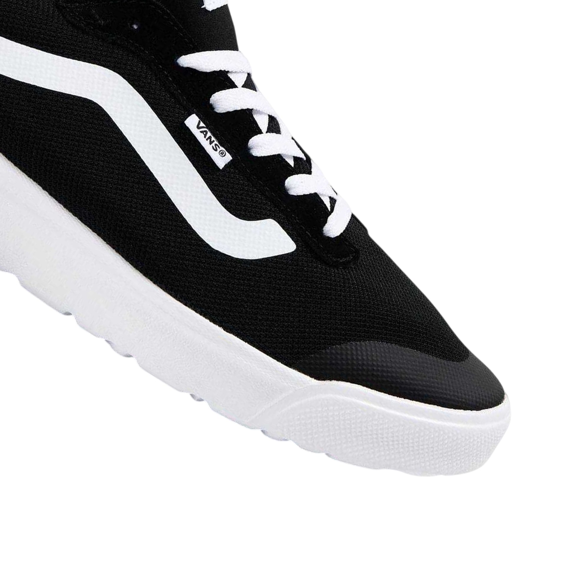 Black - Side - Vans Mens Side Stripe Canvas Trainers