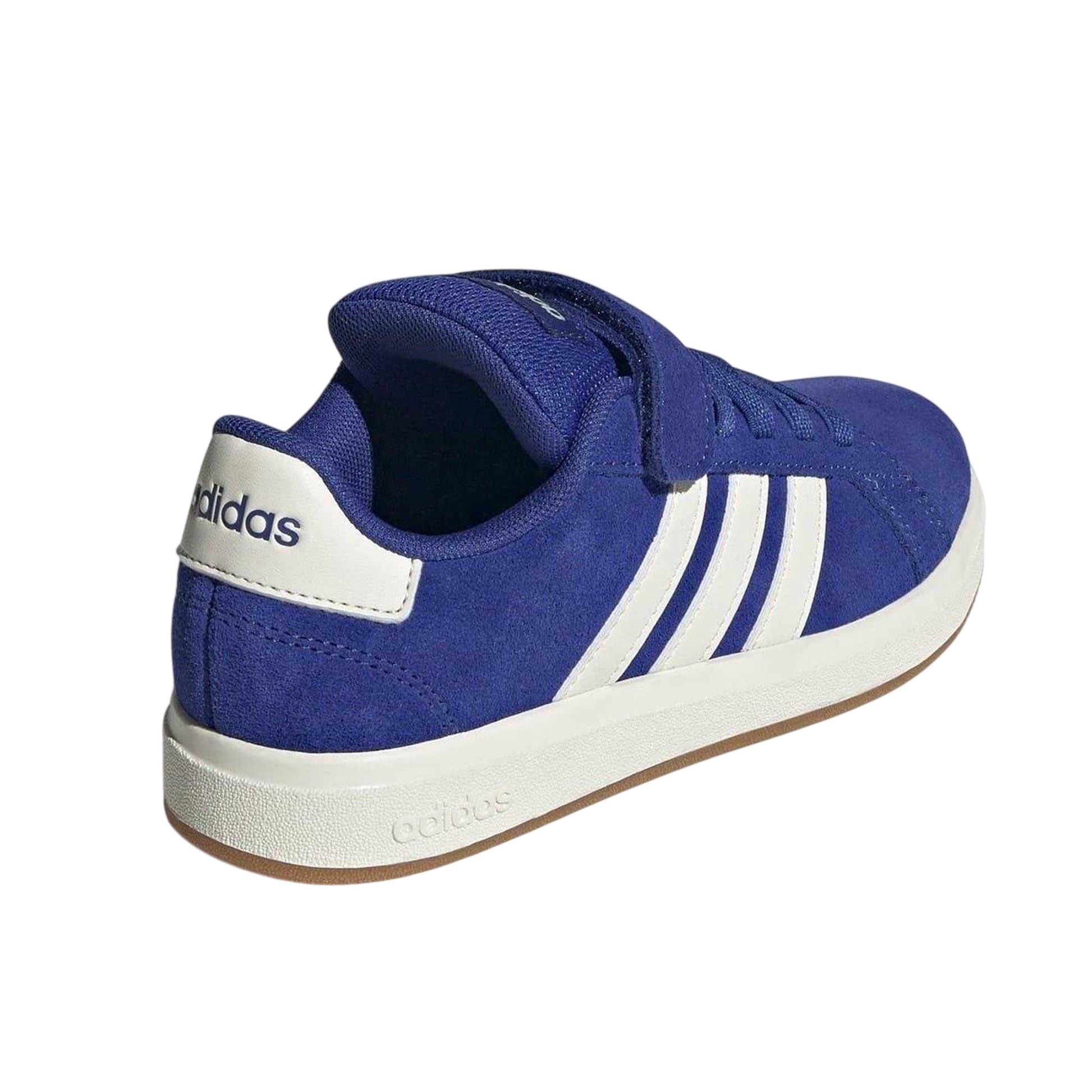 Black-Gum - Back - Adidas Childrens-Kids Grand Court Suede Trainers