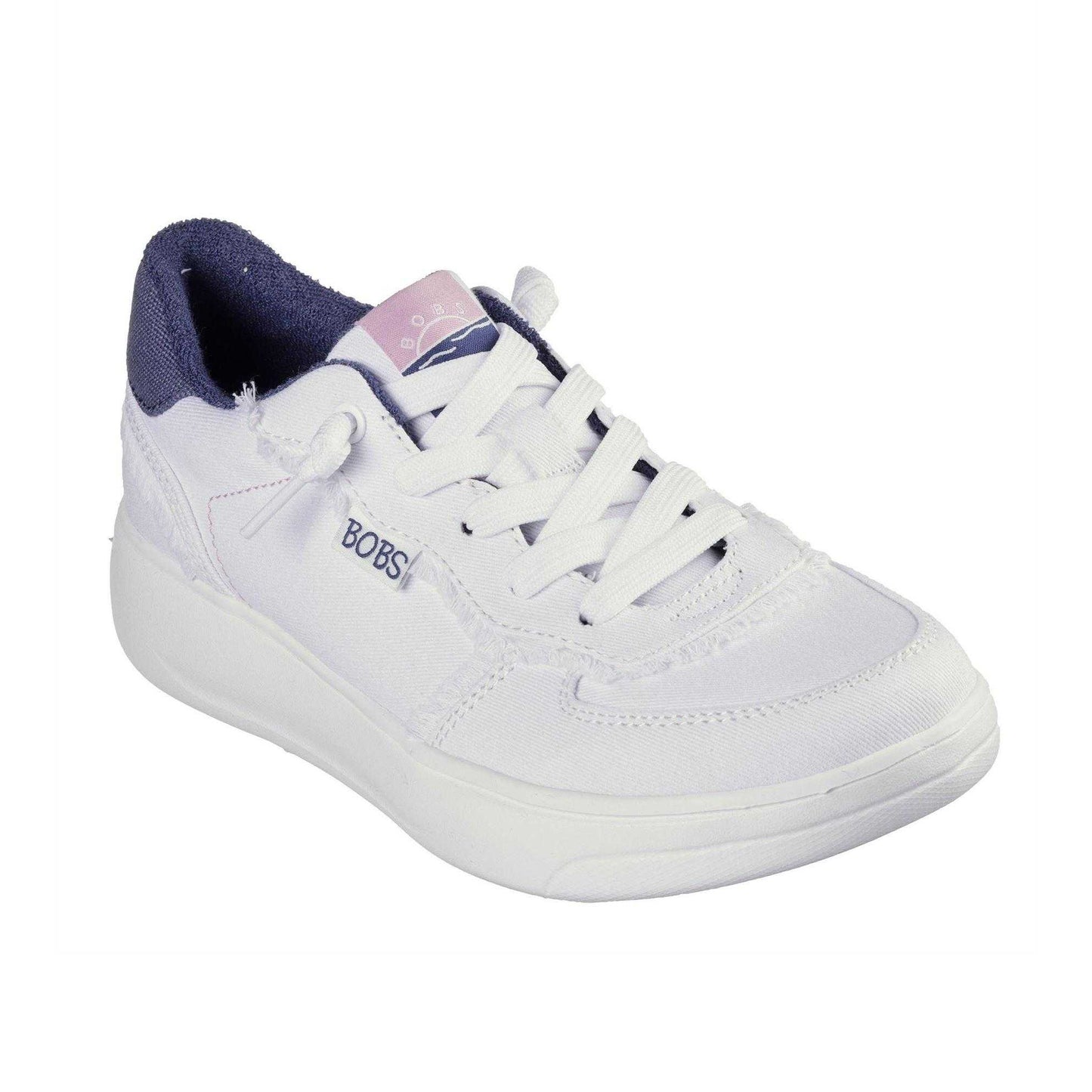 White - Back - Skechers Womens-Ladies Skipper Hi Canvas Trainers