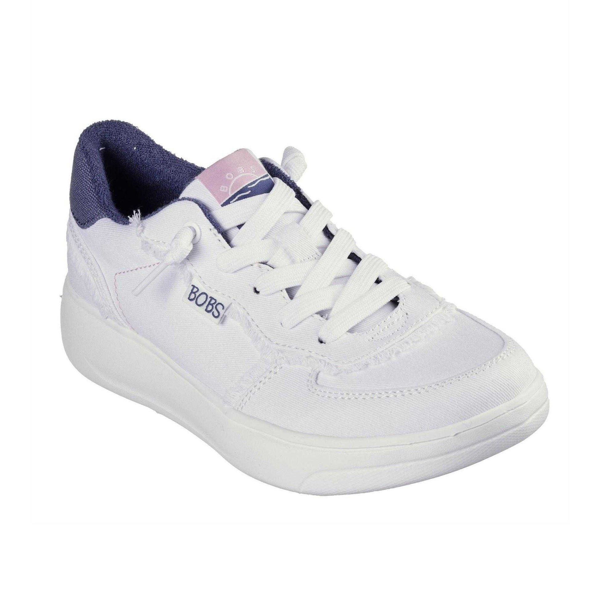 White - Back - Skechers Womens-Ladies Skipper Hi Canvas Trainers