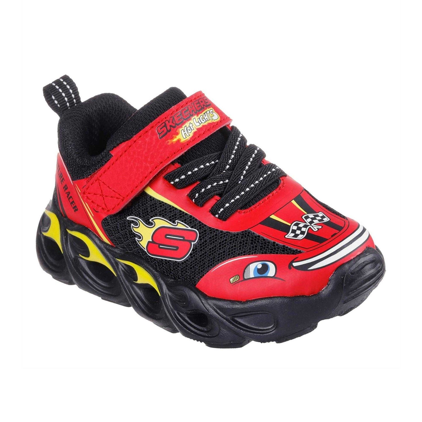 Red-Black - Lifestyle - Skechers Childrens-Kids Hot Lights Trainers