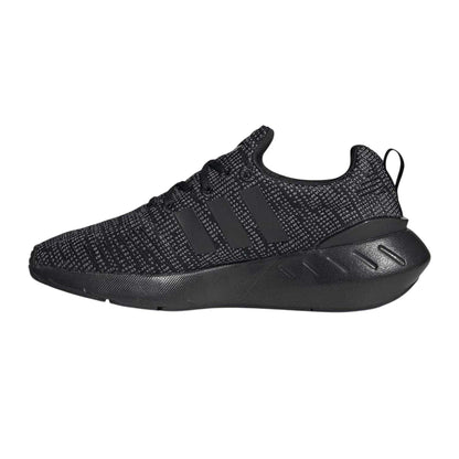 Black-Grey - Back - Adidas Childrens-Kids Swift Run 22 Knitted Running Trainers
