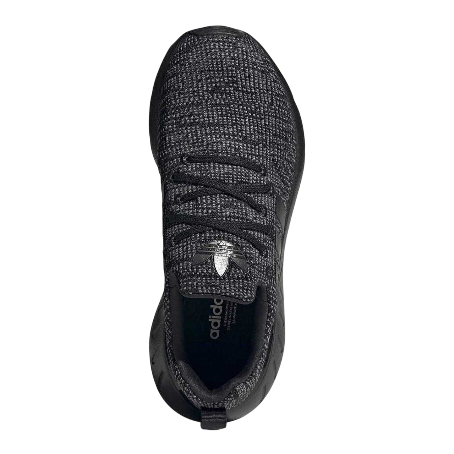 Black-Grey - Side - Adidas Childrens-Kids Swift Run 22 Knitted Running Trainers