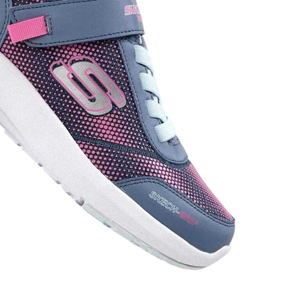 Charcoal-Pink - Side - Skechers Childrens-Kids Tread Journey Time Waterproof Trainers