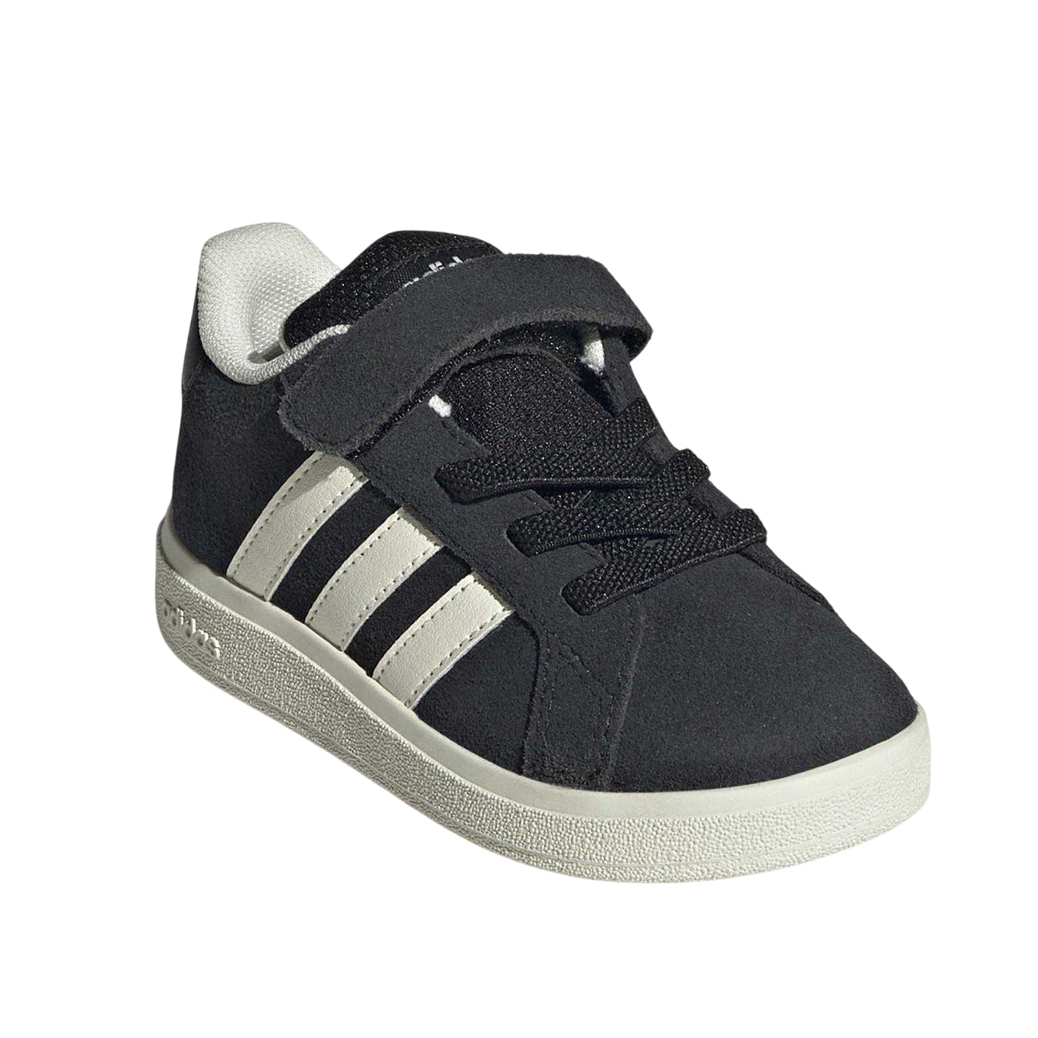 Black-Off White - Lifestyle - Adidas Childrens-Kids Grand Court Suede Flat Trainers