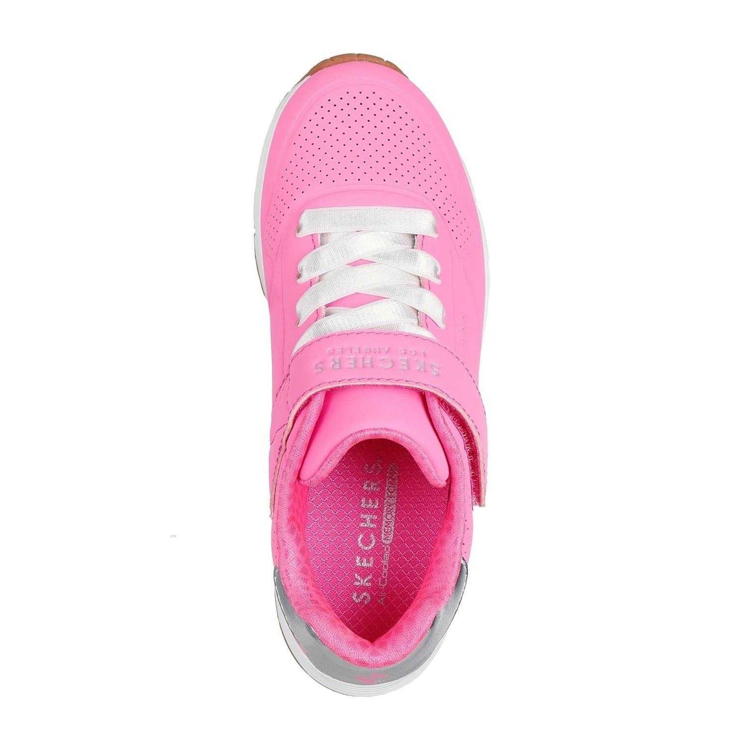 Hot Pink-Silver - Side - Skechers Girls GORE-TEX Trainers