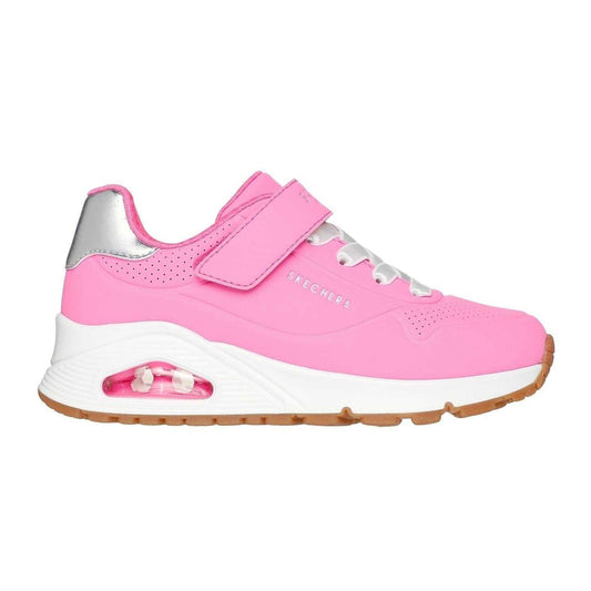 Hot Pink-Silver - Front - Skechers Girls GORE-TEX Trainers