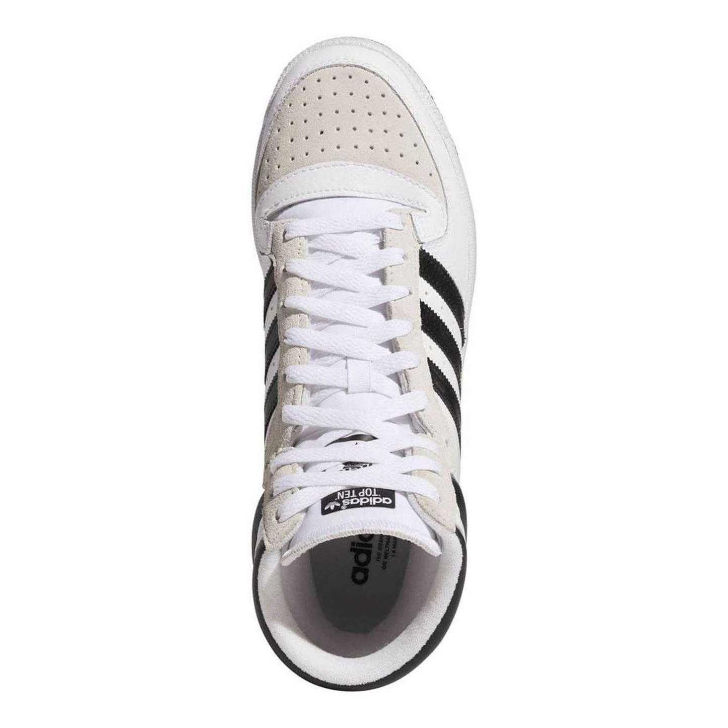 White - Side - Adidas Mens Originals Leather High Top Trainers