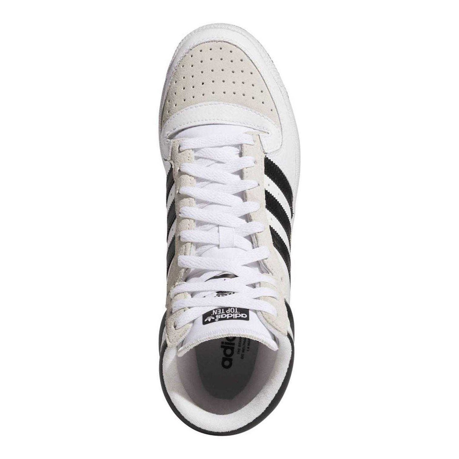 White - Side - Adidas Mens Originals Leather High Top Trainers