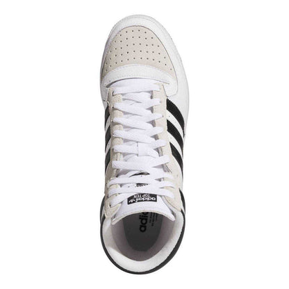 White - Side - Adidas Mens Originals Leather High Top Trainers