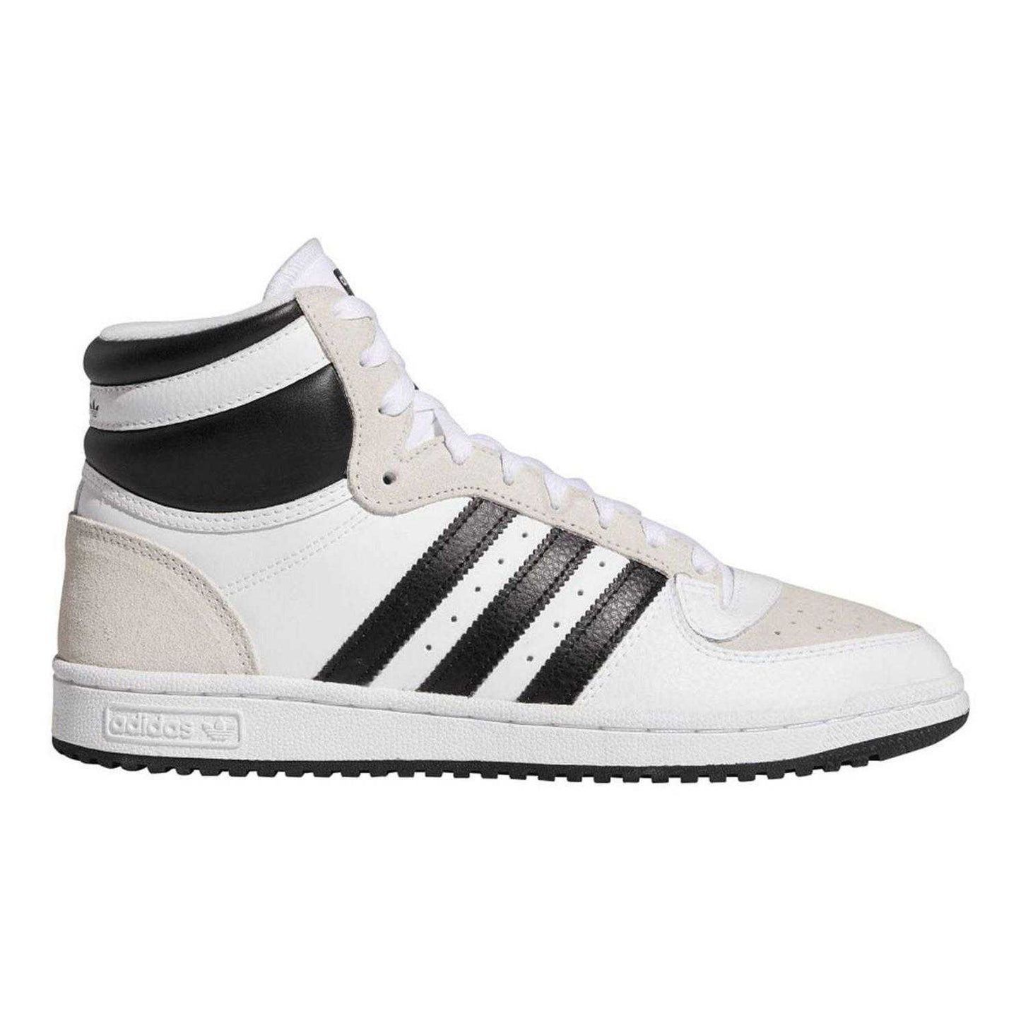 White - Front - Adidas Mens Originals Leather High Top Trainers