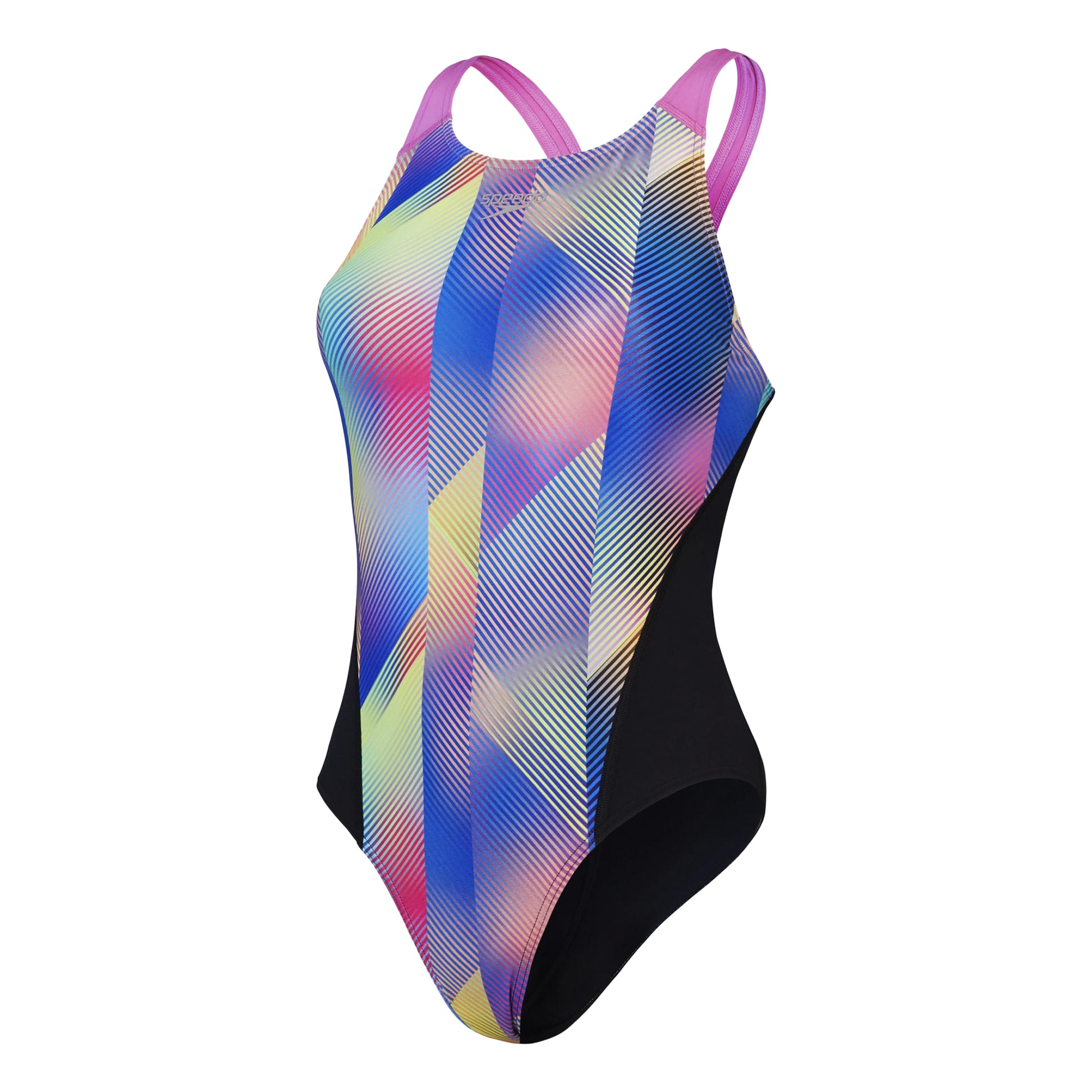 Multicoloured - Front - Speedo Womens-Ladies Recordbreaker Digital All-Over Print Training One Piece Swimsuit