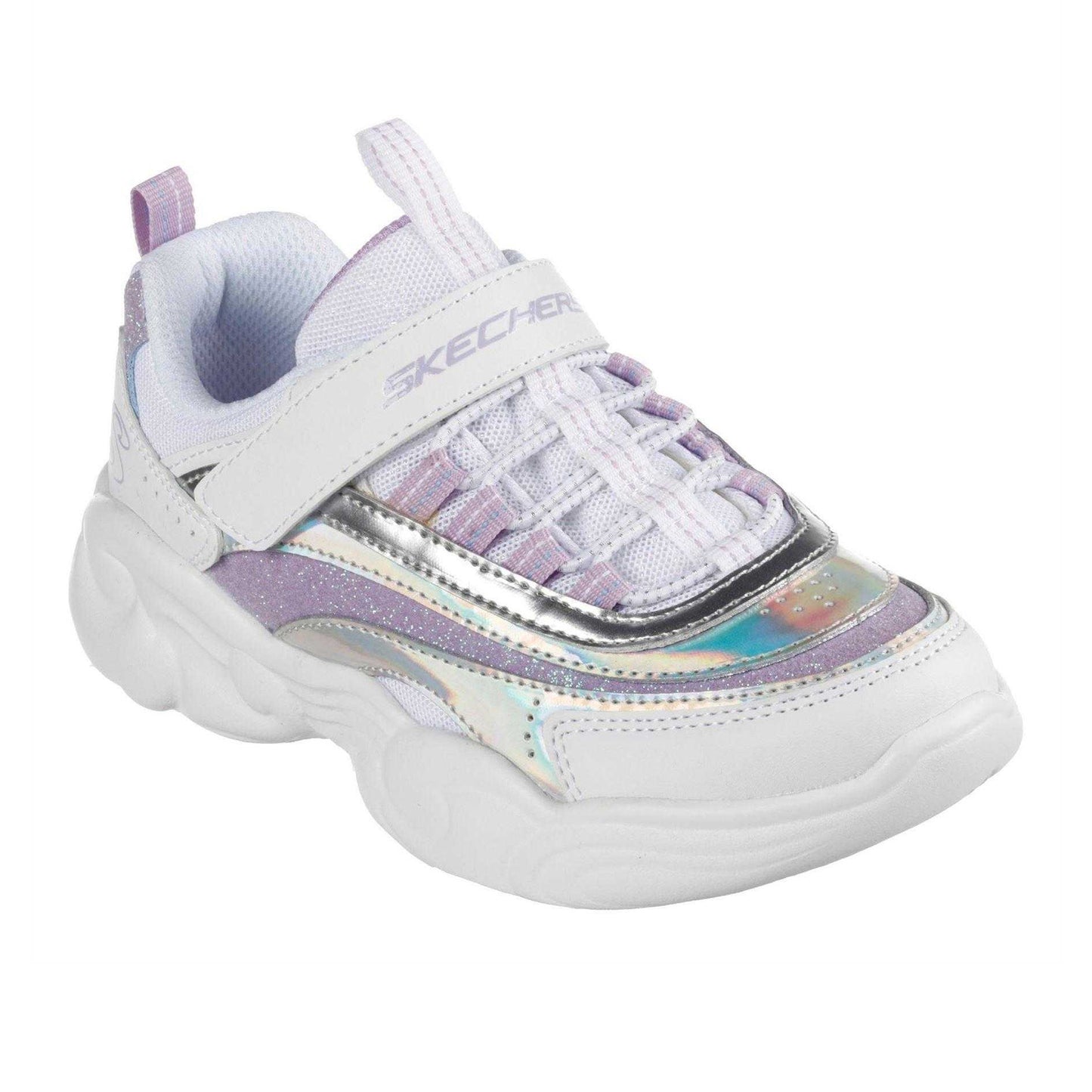 White-Lavender - Side - Skechers Childrens-Kids Unicorn Storm Trainers