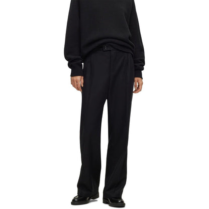 Black - Side - Boss Mens Straight Slim Trousers