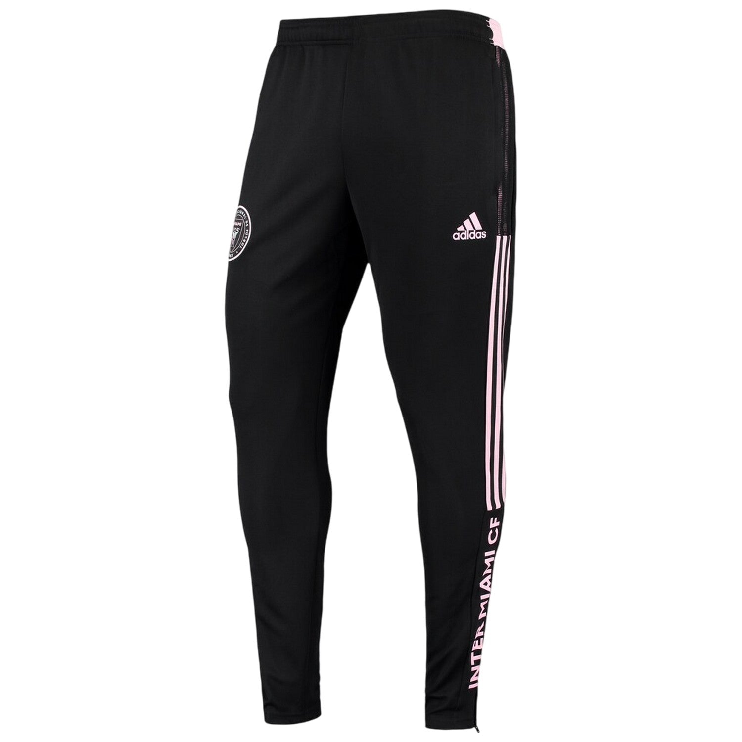 Black - Front - Inter Miami CF Mens Adidas Tapered Jogging Bottoms