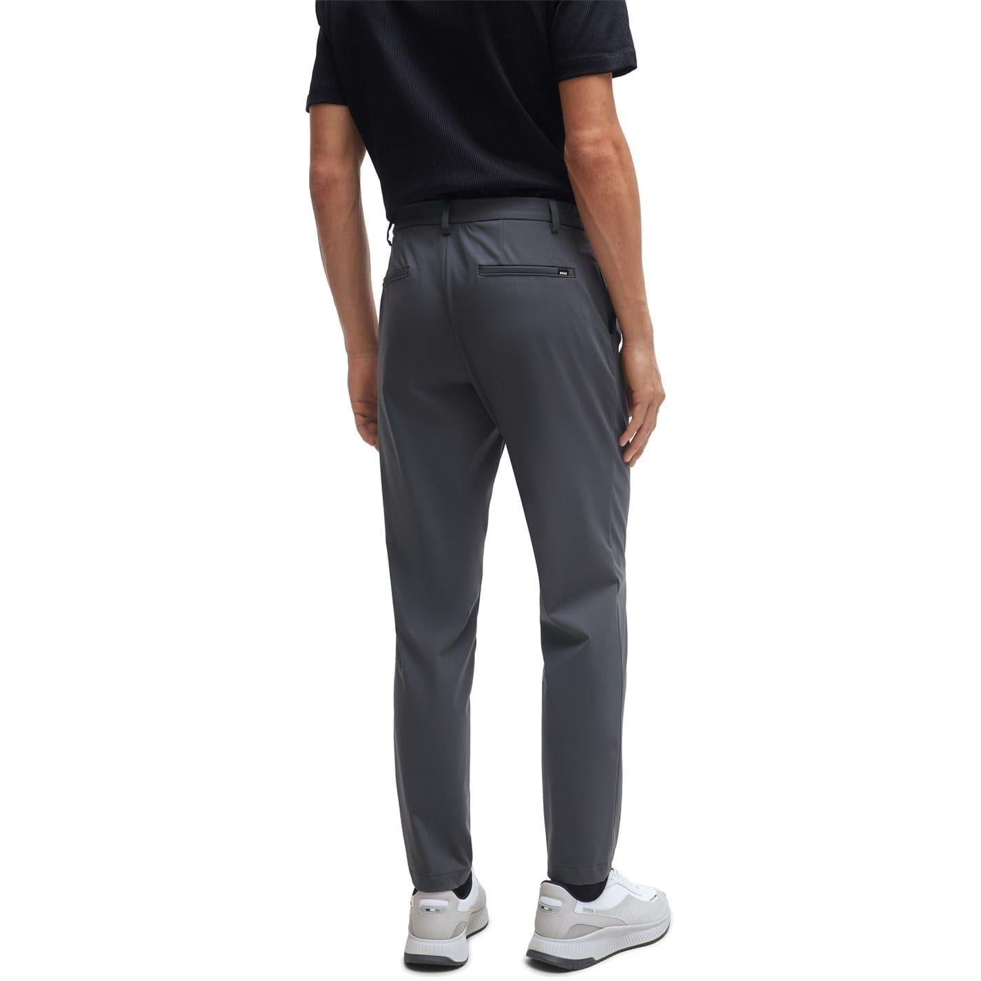 Medium Grey - Back - Boss Mens Genius Slim Trousers